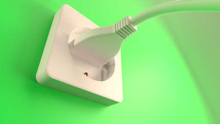 3D illustration of a socket and a plug
