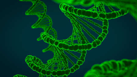 Abstract 3d illustration of dna double helix with no DNA fragmentsの写真素材