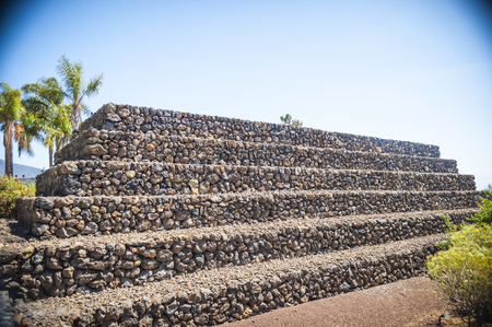 The possible step of Maya - Pyramides in Guimar, Canary Islands, Spainの写真素材