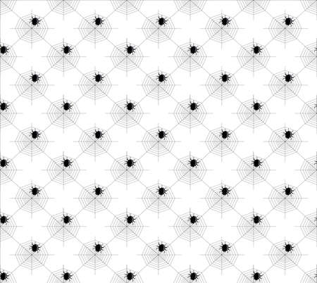 seamless pattern with spider, spider web, black and white patternの写真素材