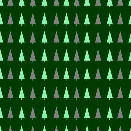 seamless pattern with fir trees on a dark green background, illustration with Christmas trees, Christmas patternのイラスト素材