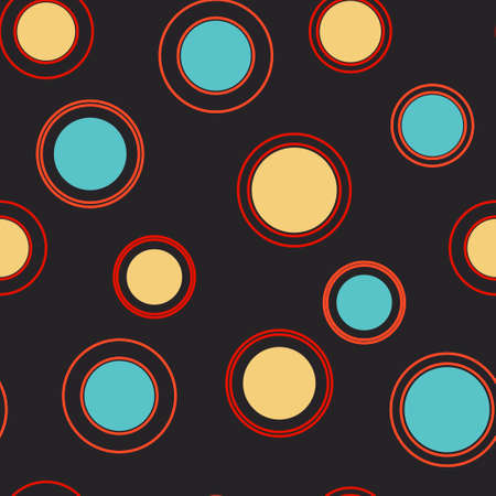 seamless pattern with circles, vector illustration with circles on dark gray backgroundのイラスト素材
