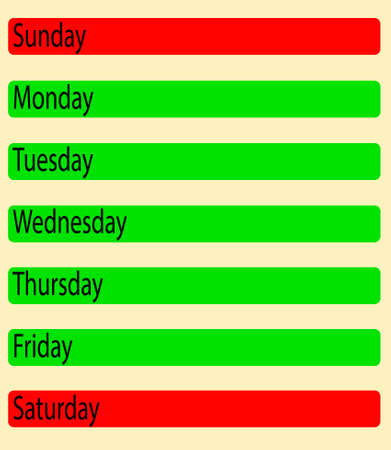 Diary, vector illustration with days of the weekのイラスト素材