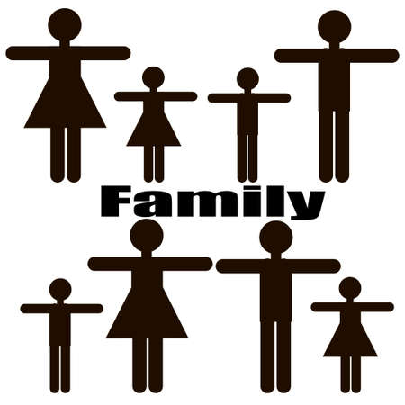 Family logo and icon, vector illustration with family logos and iconsのイラスト素材