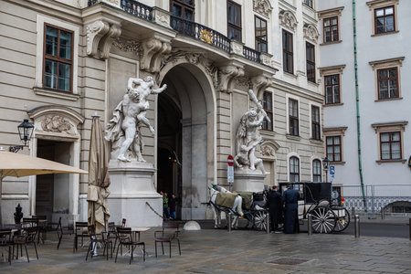 Vienna, Austria - November 13, 2021: St Michael Wing of Hofburg Palace in Vienna, Austria.のeditorial素材