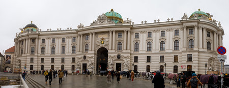 Vienna, Austria - November 13, 2021: St Michael Wing of Hofburg Palace in Vienna, Austria.のeditorial素材
