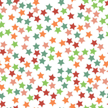 Seamless simple stars pattern vector on white backgroundのイラスト素材