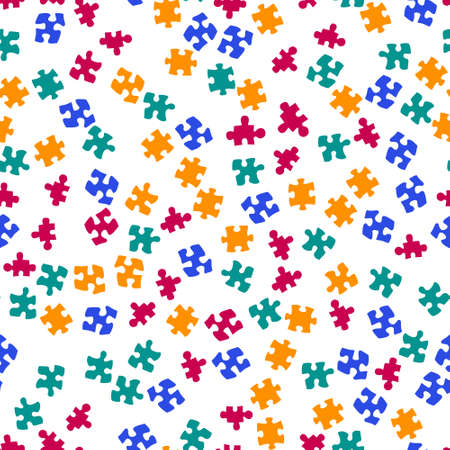 Seamless color abstract puzzles on white backgroundのイラスト素材