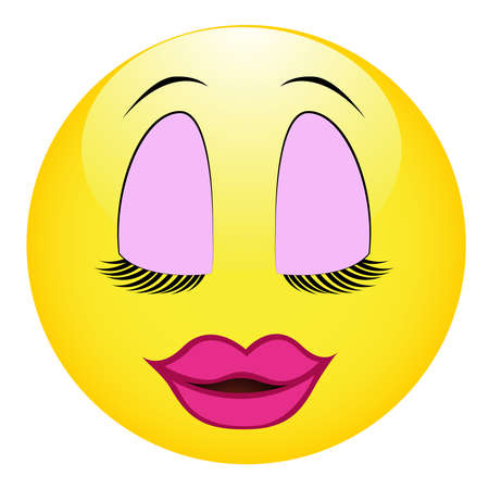 Yellow round smiley, vector eps10のイラスト素材