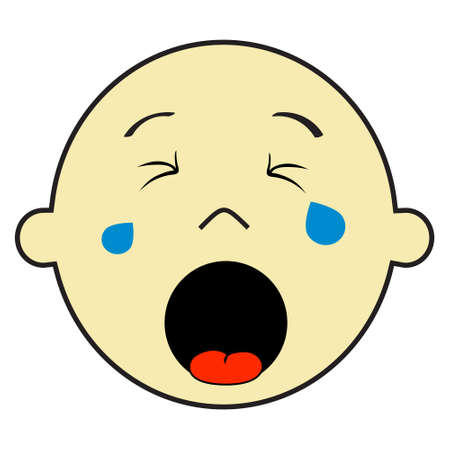 Vector illustration of a baby boy cryingのイラスト素材