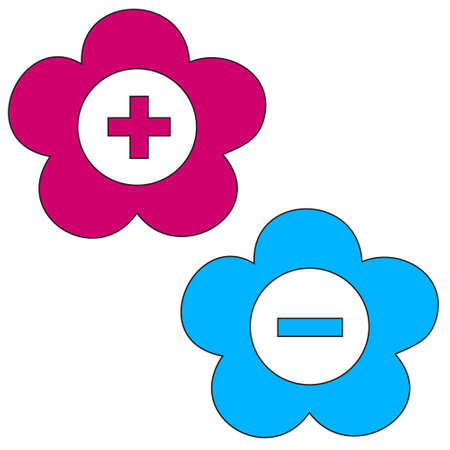 Plus and minus icon set in circle . Vector illustrationのイラスト素材