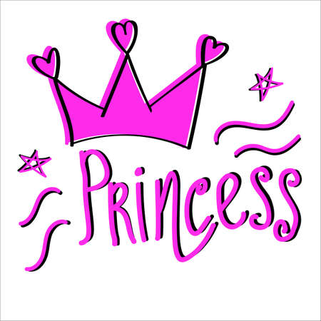 Above is the letter Princess pink with black.のイラスト素材