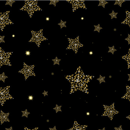 Seamless texture of golden stars. Luxurious texture in vector format.のイラスト素材