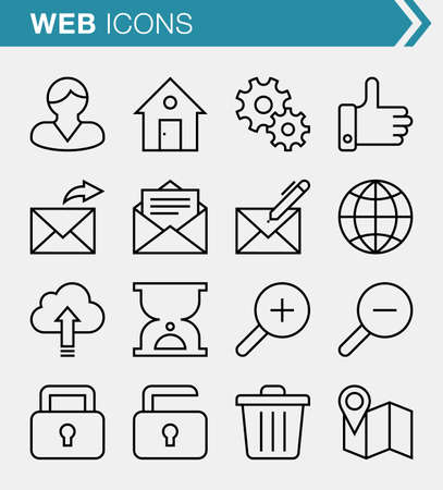 Set of pixel perfect web and business icons for mobile apps and web design.のイラスト素材