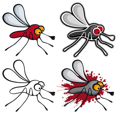 Cartoon style mosquitoes.のイラスト素材