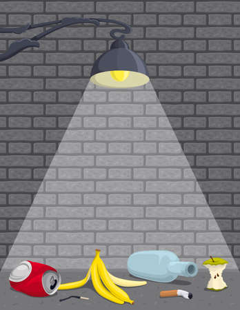 Garbage on the street.のイラスト素材