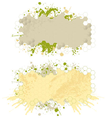 Banners with grunge and paint splash design elementsのイラスト素材