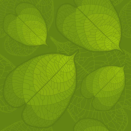 Seamless background with highly detailed green leaves.のイラスト素材
