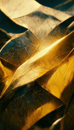 Abstract luxury golden background. Mysterious beautiful shiny gold texture backdrop. Digital art.