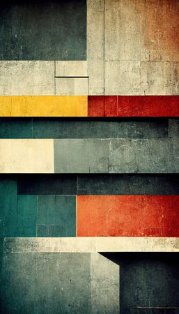 Abstract Bauhaus style background. Trendy geometric aesthetic Bauhaus architecture elements graphic...