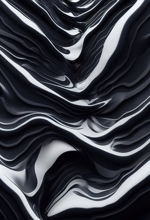 Abstract modern futuristic liquid dynamic background. Viscous fluid wavy painting trendy texture. Generative AIの素材