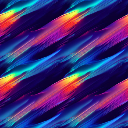 Creative abstract colorful holographic iridescent surreal dynamic seamless pattern. Trendy repeating background for posters, covers, banners, backdrops. Generative AIの素材