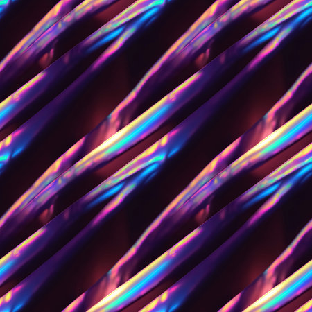 Creative abstract colorful holographic iridescent surreal dynamic seamless pattern. Trendy repeating background for posters, covers, banners, backdrops. Generative AIの素材
