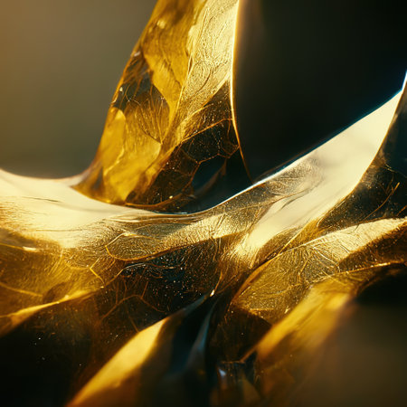 Abstract luxury golden background. Mysterious beautiful shiny gold texture backdrop. Modern design element. Generative AIの素材