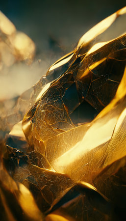 Abstract luxury golden background. Mysterious beautiful shiny gold texture backdrop. Modern design element. Generative AIの素材
