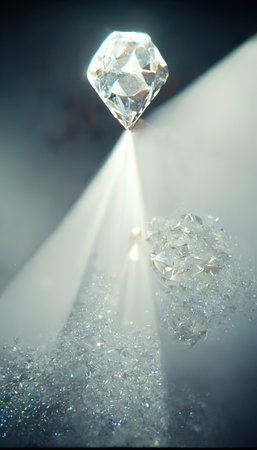 Realistic shiny gemstones diamonds crystals abstract background. Beautiful luxury wallpaper. Occult, esoteric, magic and spiritual digital art. Generative AIの素材