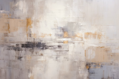 Abstract oil or acrylic painted textured canvas background. Neutral colors grunge artistic decorative backdrop. Contemporary art. Copy space.の素材
