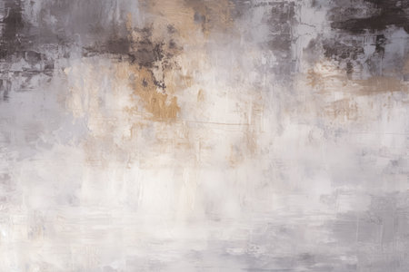Abstract oil or acrylic painted textured canvas background. Neutral colors grunge artistic decorative backdrop. Contemporary art. Copy space.の素材