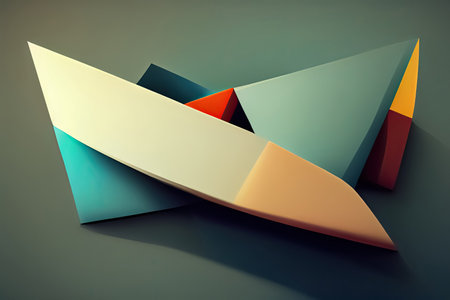 Cyberpunk abstract vibrant colors dynamic sci-fi abstract minimal geometric trendy background. Futuristic hi-tech cyber design backdrop. Generative AIの素材
