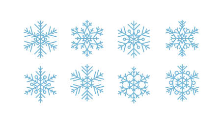 Snowflakes collection. Vector illustration in flat style