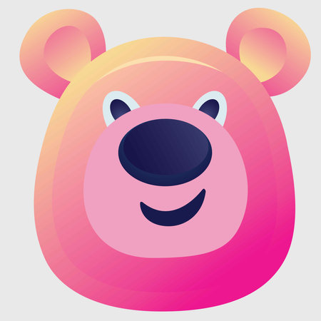 Bear Mascot Logo, Bear Animal vector design, Bear animal Logo Design, Bear Minimal logo, Branding, Creative logo designs, vector illustration, Sports Bear Vector, Gradient, Iconのイラスト素材