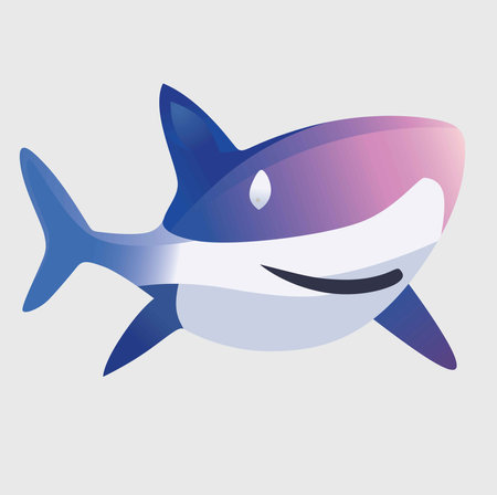 Shark Mascot Logo, Shark vector design, Shark Fish Logo Design, Shark Minimal logo, Branding, Creative logo designs, vector illustration, Sports Shark Vector Icon, Gradient logoのイラスト素材