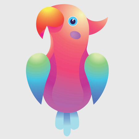 Parrot Mascot Logo, Parrot Bird vector design, Parrot Bird Logo Design, Parrot Minimal logo, Branding, Creative logo designs, vector illustration, Sports Parrot Vector Gradientのイラスト素材