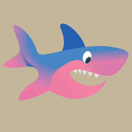 Shark Mascot Logo, Shark vector design, Shark Fish Logo Design, Shark Minimal logo, Branding, Creative logo designs, vector illustration, Sports Shark Vector Icon, Gradient logoのイラスト素材