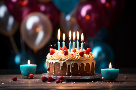 Double the Fun: Celebrate with Cake Anniversary Elegance, Birthday Cake Fantasyの素材