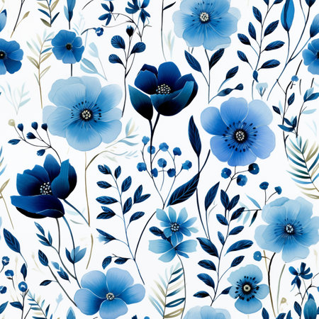 Botanical Watercolor Forget-Me-Not Bliss Mystical Watercolor Dahlia Dreamscapeの素材