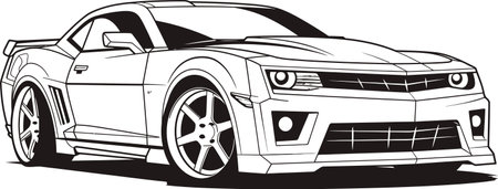 Vector Illustration of a Glossy Black Supercar Ideal for Auto Enthusiasts Detailed Vector Image of a Black Car Exhibiting Impeccable Designのイラスト素材