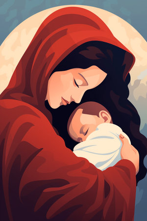 Brushstrokes of Maternal Comfort in Every Hue Timeless Expressions Through Artistic Portraitsの素材