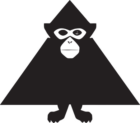 Love Magic in Monochrome Primate Romance s Vector Waltz of Timeless Harmonyのイラスト素材