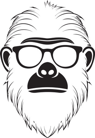 Wildlife Noir Primate Affection Vector Artのイラスト素材
