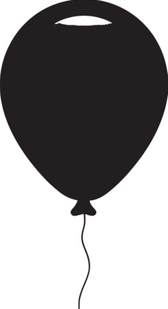 Black silhouette of a balloon on a white background. Vector illustration.のイラスト素材