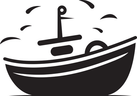 Sailing into the Twilight Majestic Boat Silhouettesのイラスト素材