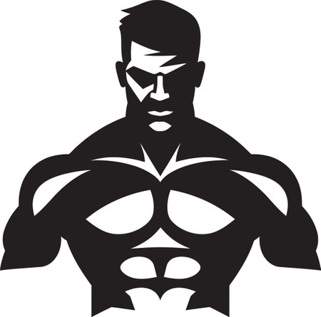 The Art of Transformation Bodybuilder Silhouettesのイラスト素材