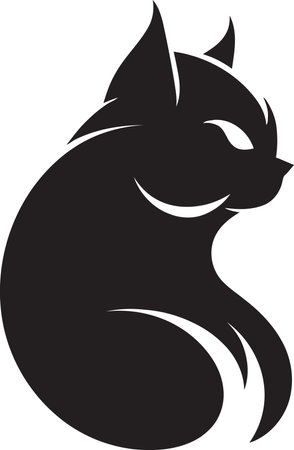 Graceful Cat Silhouette A Minimalist Designのイラスト素材