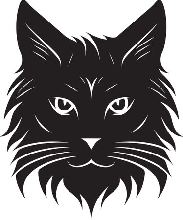 Cat Silhouette Artistry in Focusのイラスト素材
