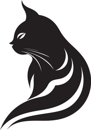 Captivating Cat Vector Silhouetteのイラスト素材
